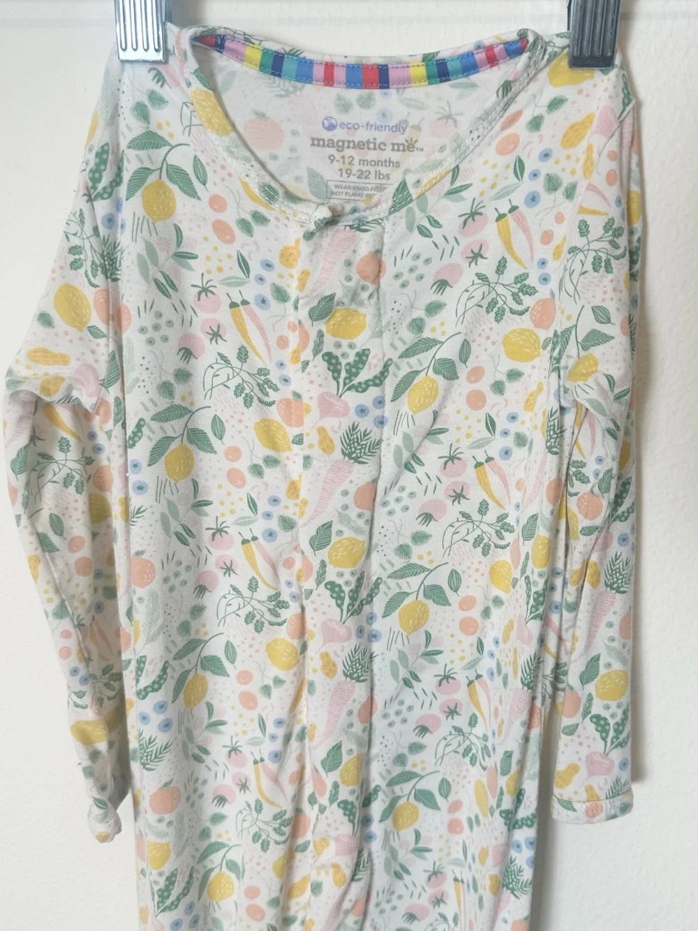 Magnetic Me Footie Onesie Fruit and Veggie Print 9-12 Months
